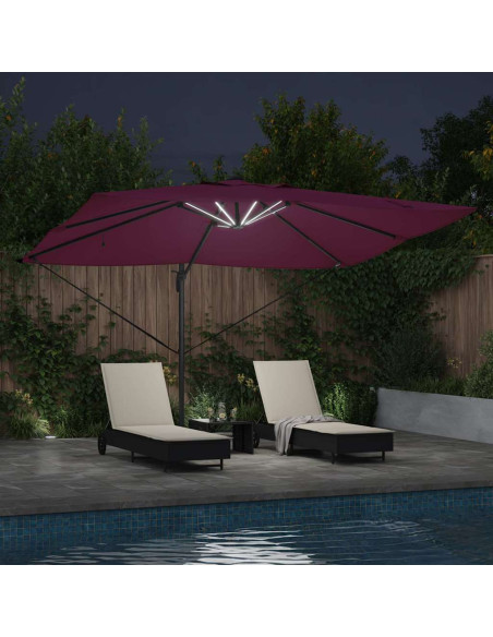 Ombrellone con blocco Rosso Bordeaux 352 x 251 x 265 cm