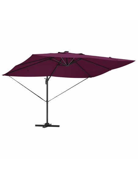 Ombrellone con blocco Rosso Bordeaux 352 x 251 x 265 cm