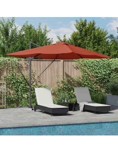 Ombrellone Terracotta 352 x 251 x 265 cm Poliestere e Alluminio 2