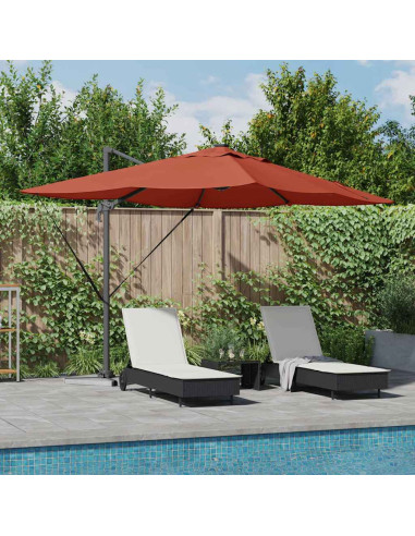 Ombrellone Terracotta 352 x 251 x 265 cm Poliestere e Alluminio