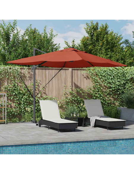 Ombrellone Terracotta 352 x 251 x 265 cm Poliestere e Alluminio