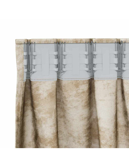 Tende in Velluto con tende 2 pcs Crema 245 x 140 cm Velluto
