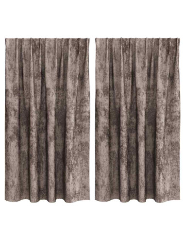 Tende in Velluto 2 pcs Cappuccino 140 x 140 cm Velluto