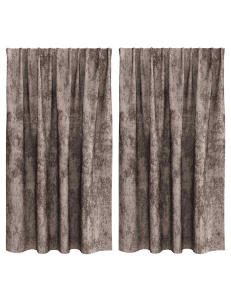 Tende in Velluto 2 pcs Cappuccino 140 x 140 cm Velluto