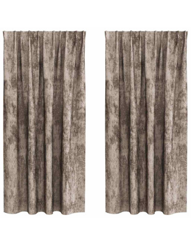 Tende in Velluto 2 pcs Cappuccino 175 x 140 cm Velluto
