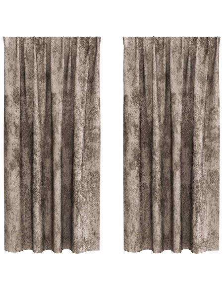 Tende in Velluto 2 pcs Cappuccino 175 x 140 cm Velluto