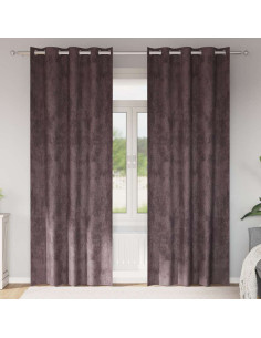 Tende in Velluto con tende 2 pcs Marrone 225 x 140 cm Velluto