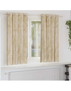 Tende in Velluto con tende 2 pcs Crema 175 x 140 cm Velluto