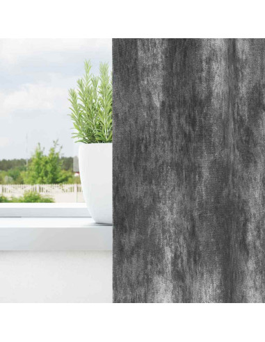 Tende in Velluto con tende 2 pcs Grigio 225 x 140 cm Velluto