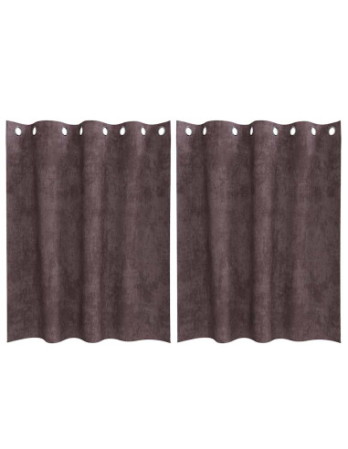Tende in Velluto con tende 2 pcs Marrone 140 x 140 cm Velluto