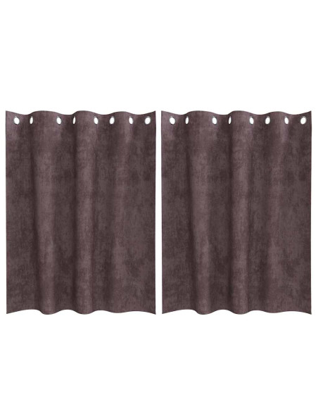 Tende in Velluto con tende 2 pcs Marrone 140 x 140 cm Velluto