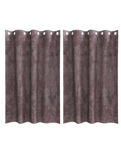 Tende in Velluto con tende 2 pcs Marrone 175 x 140 cm Velluto 2