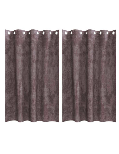 Tende in Velluto con tende 2 pcs Marrone 175 x 140 cm Velluto