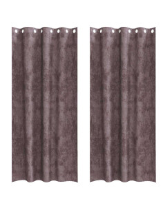 Tende in Velluto con tende 2 pcs Marrone 225 x 140 cm Velluto 2