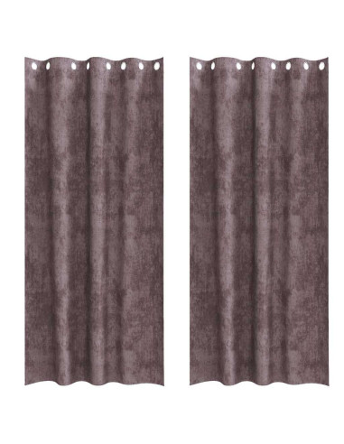 Tende in Velluto con tende 2 pcs Marrone 245 x 140 cm Velluto