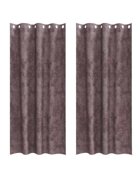Tende in Velluto con tende 2 pcs Marrone 245 x 140 cm Velluto