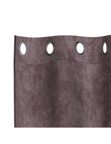 Tende in Velluto con tende 2 pcs Marrone 260 x 140 cm Velluto