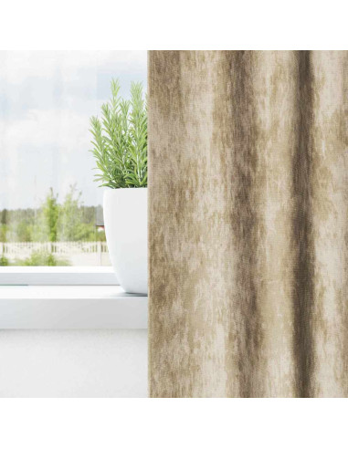 Tende in Velluto con tende 2 pcs Crema 140 x 140 cm Velluto