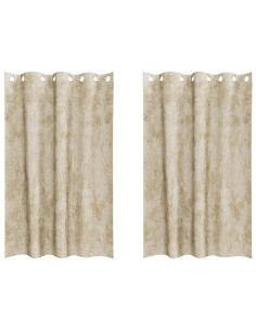 Tende in Velluto con tende 2 pcs Crema 175 x 140 cm Velluto 2
