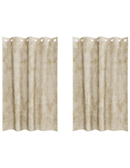 Tende in Velluto con tende 2 pcs Crema 175 x 140 cm Velluto