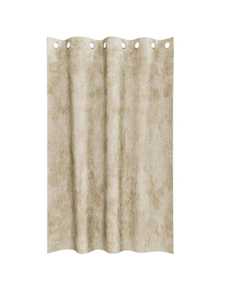 Tende in Velluto con tende 2 pcs Crema 175 x 140 cm Velluto