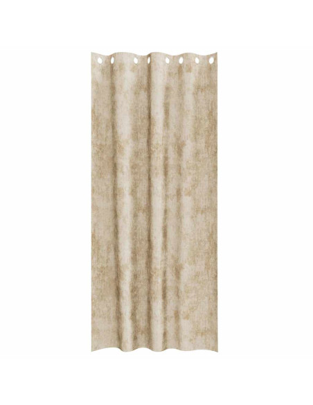 Tende in Velluto con tende 2 pcs Crema 225 x 140 cm Velluto