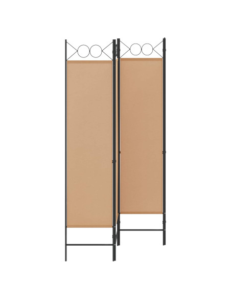 Paravento a 4 Pannelli Beige 160 x 180 cm Tessuto