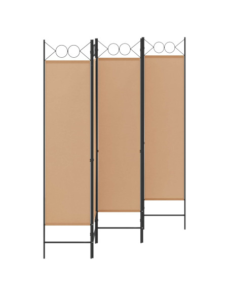 Paravento a 5 Pannelli Beige 200 x 180 cm Tessuto