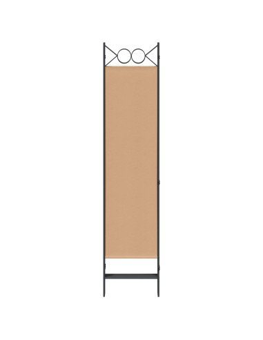 Paravento a 5 Pannelli Beige 200 x 180 cm Tessuto