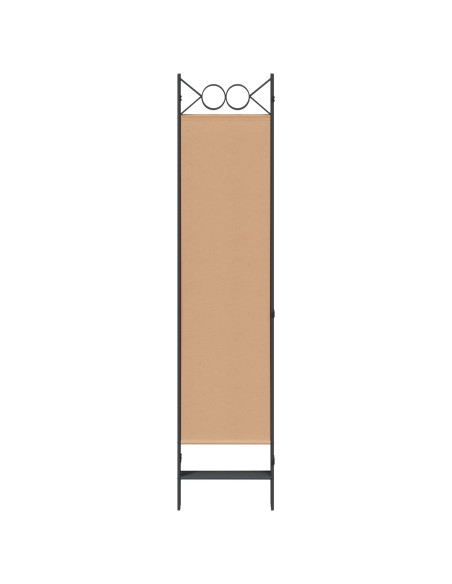 Paravento a 5 Pannelli Beige 200 x 180 cm Tessuto