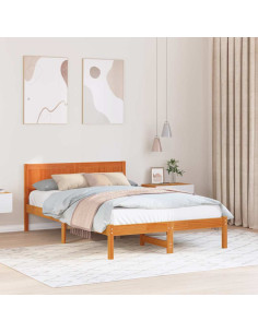 Struttura del letto Marrone 120 x 200 cm Legno massello di pino
