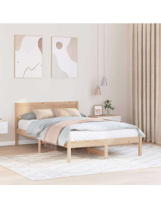 Struttura del letto Marrone 140 x 190 cm Legno massello di pino