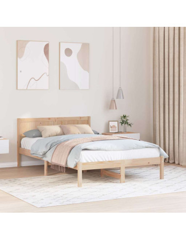 Struttura del letto Marrone 140 x 190 cm Legno massello di pino
