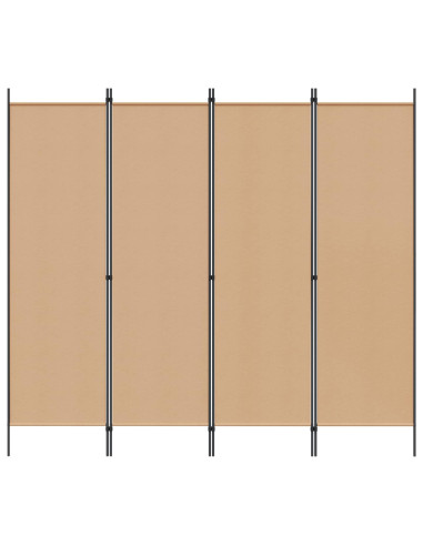 Paravento a 4 Pannelli Beige 200 x 180 cm Tessuto
