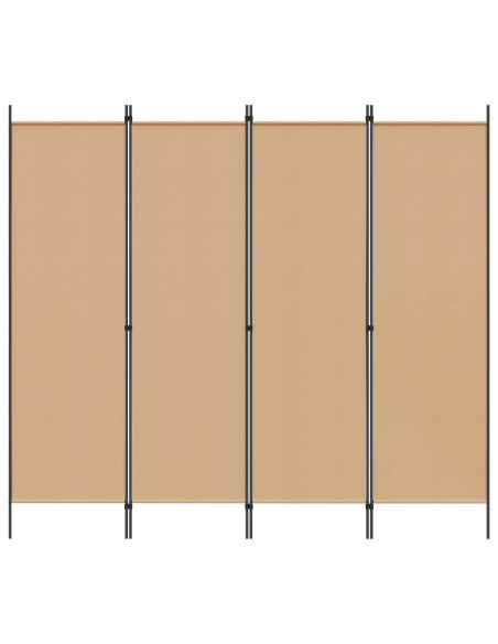 Paravento a 4 Pannelli Beige 200 x 180 cm Tessuto