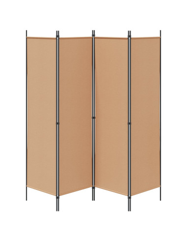 Paravento a 4 Pannelli Beige 200 x 180 cm Tessuto