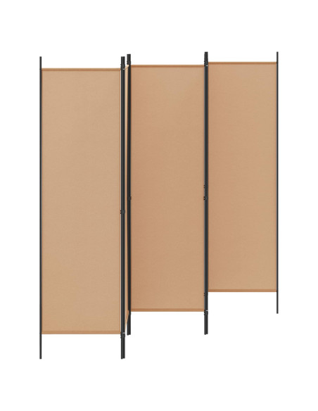 Paravento a 5 Pannelli Beige 250 x 180 cm Tessuto