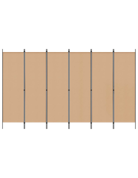 Divisore per Stanza a 6 Pannelli Beige 300 x 180 cm Tessuto