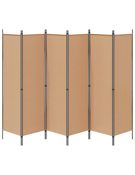 Divisore per Stanza a 6 Pannelli Beige 300 x 180 cm Tessuto