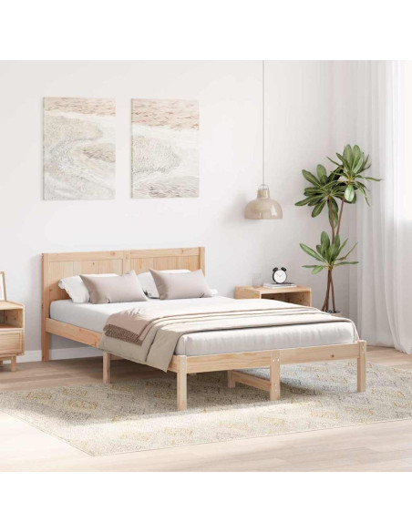 Struttura del letto Marrone 140 x 190 cm Legno massello di pino