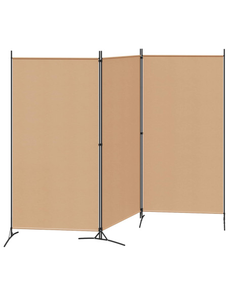 Paravento a 3 pannelli Beige 260 x 180 cm Tessuto