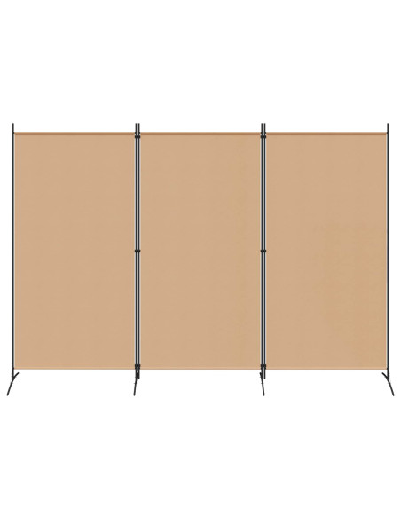 Paravento a 3 pannelli Beige 260 x 180 cm Tessuto