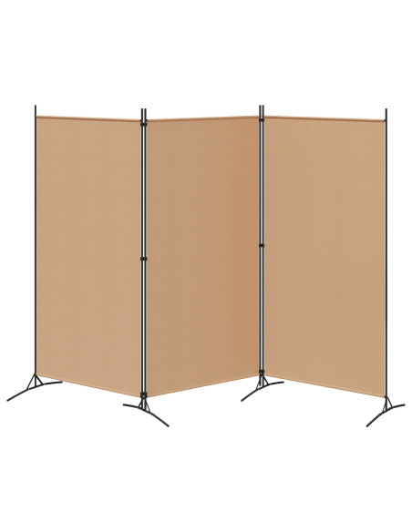 Paravento a 3 pannelli Beige 260 x 180 cm Tessuto