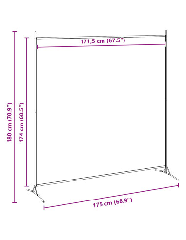 Divider per Stanze a Pannello Singolo Beige 175 x 180 cm