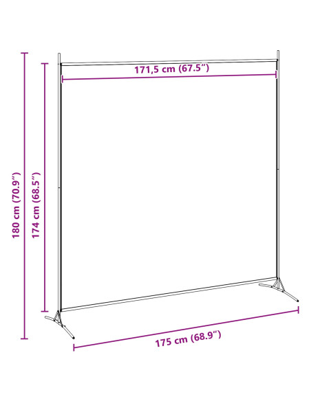 Divider per Stanze a Pannello Singolo Beige 175 x 180 cm