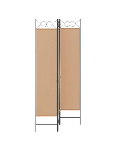 Paravento a 3 pannelli Beige 120 x 200 cm Tessuto