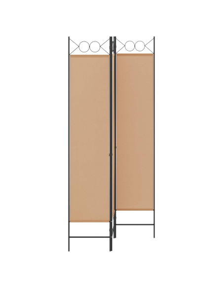 Paravento a 3 pannelli Beige 120 x 200 cm Tessuto