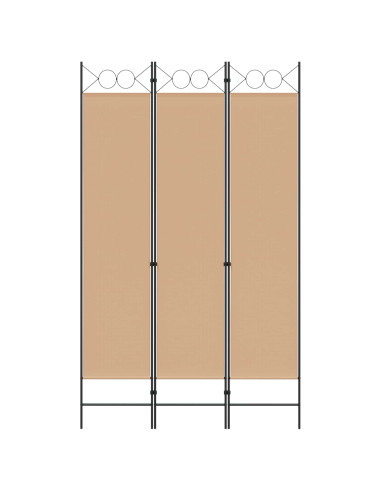 Paravento a 3 pannelli Beige 120 x 200 cm Tessuto