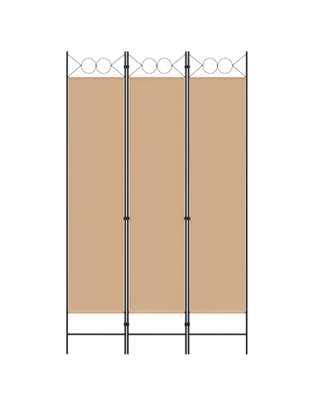 Paravento a 3 pannelli Beige 120 x 200 cm Tessuto