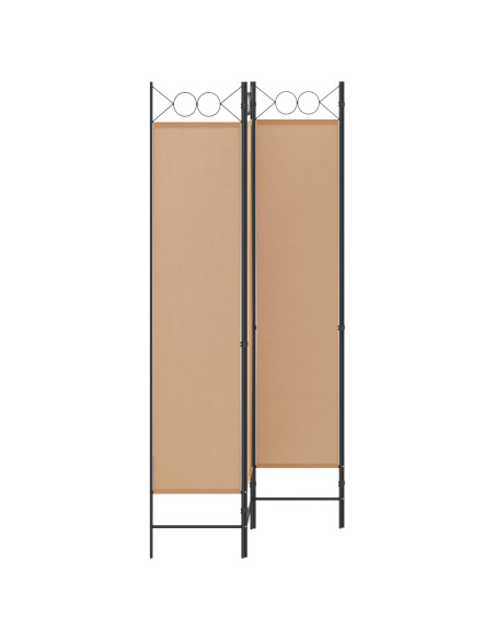 Paravento a 4 Pannelli Beige 160 x 200 cm Tessuto